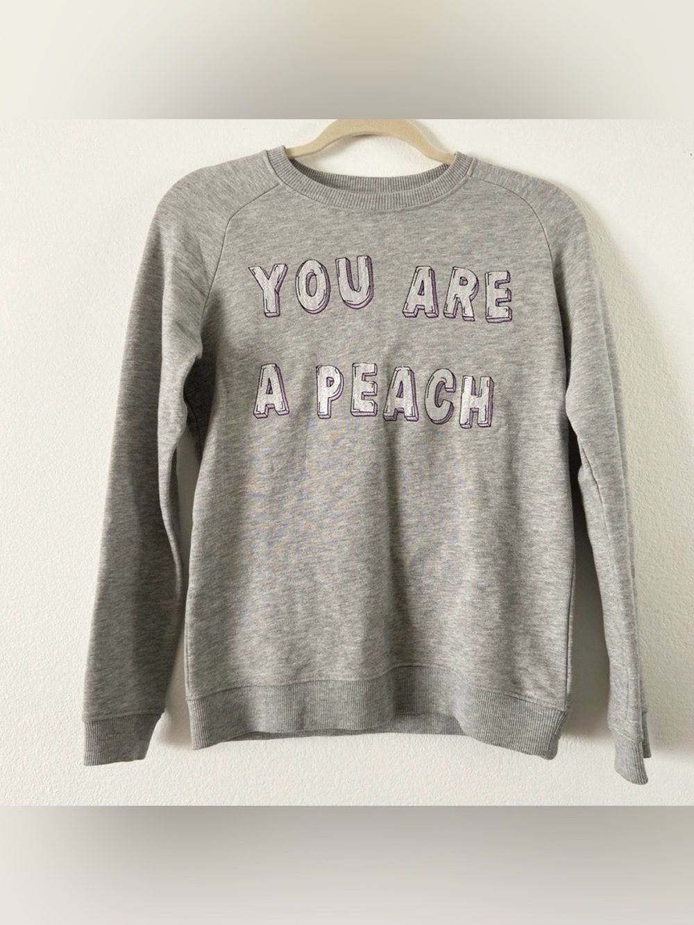 Zoe Karssen You Are a Peach grey crewneck sweater women’s small S